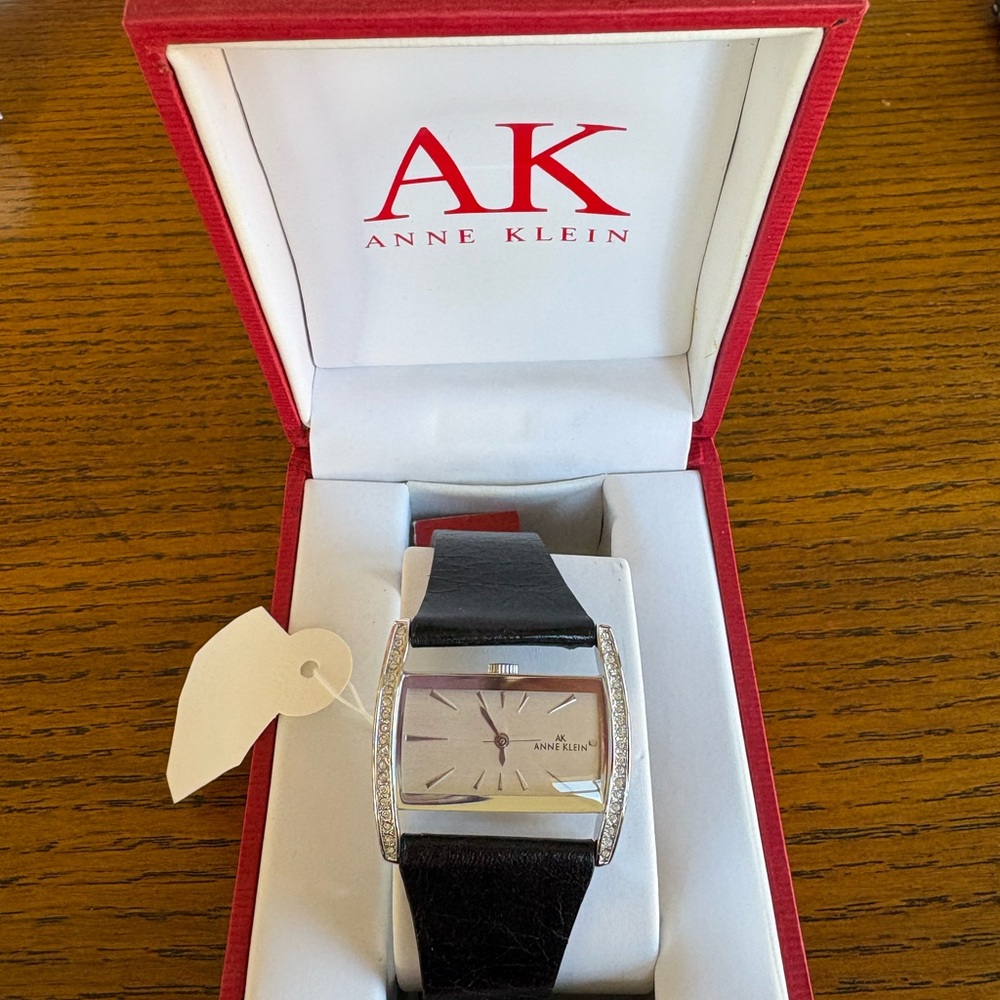 Anne Klein Black and Silver Watch